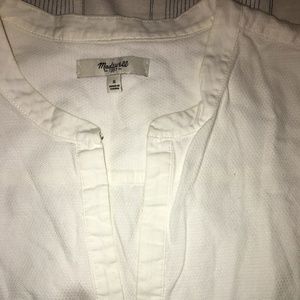 Madewell White Collarless Shirt